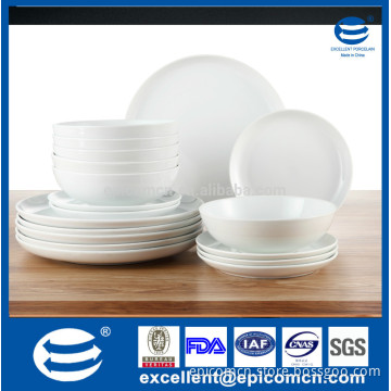 excellent houseware products, 18pcs white porcelain dinner set for hotel, wholesale dinner set